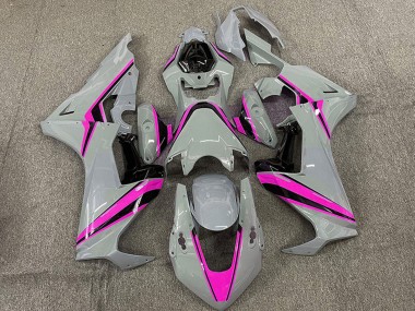 Online 2017-2023 Honda CBR1000RR Motorcycle Fairings - Nardo Grey with Pink Stripe Canada
