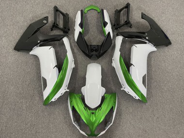 Online 2009-2011 Kawasaki Ninja 650R Motorcycle Fairings - White Green Matte Black Canada