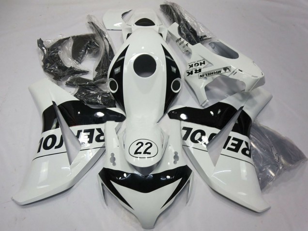 2008-2011 Honda CBR1000RR Motorcycle Fairings - White Glossy Black Repsol 22 Canada