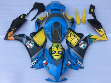 Online 2012-2016 Honda CBR1000RR Motorcycle Fairings - Blue Yellow Glossy Black Shark Teeth Canada
