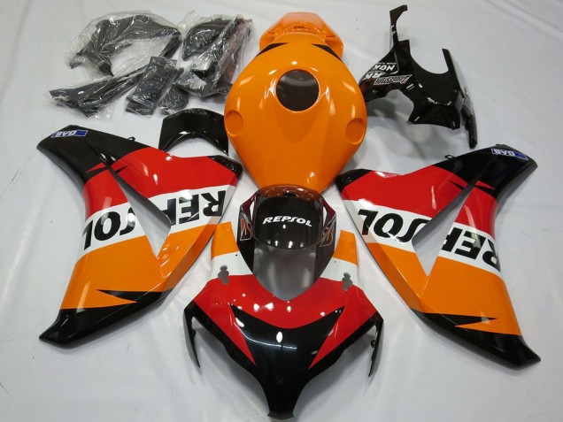 2008-2011 Honda CBR1000RR Motorcycle Fairings Kit - Orange White Red Glossy Black Repsol Canada