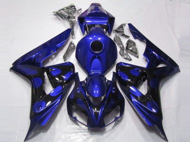 Online 2006-2007 Honda CBR1000RR Motorcycle Fairings - Blue Glossy Black Flame Canada