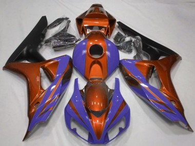 Online 2006-2007 Honda CBR1000RR Motorcycle Fairings - Orange Blue Matte Black Canada