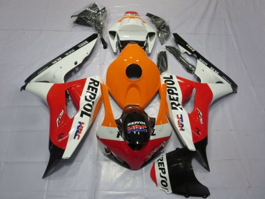 Online 2006-2007 Honda CBR1000RR Motorcycle Fairings - Orange White Red Glossy Black Repsol HRC Canada