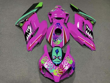 Online 2004-2005 Honda CBR1000RR Motorcycle Fairings - Pink Green Black Shark Canada