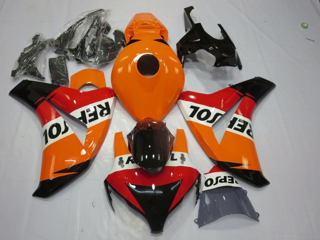 2008-2011 Honda CBR1000RR Motorcycle Fairing - Orange White Red Glossy Black Repsol Canada