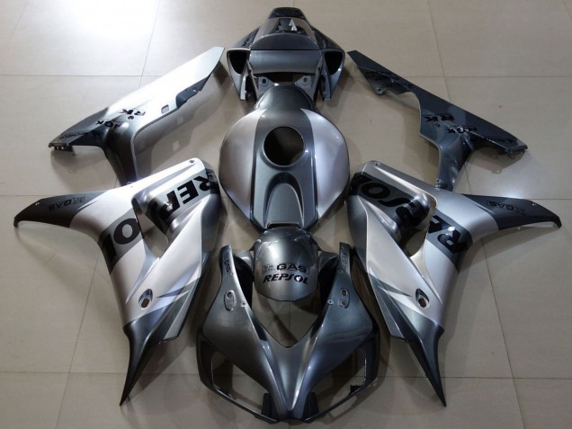 2006-2007 Honda CBR1000RR Motorcycle Fairings - Silver Grey Black Repsol Canada