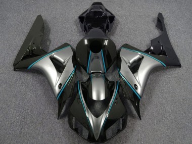 Online 2006-2007 Honda CBR1000RR Motorcycle Fairings - Silver Blue Glossy Black Pinstripe Canada