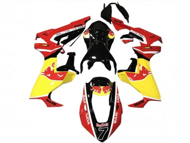 Online 2017-2023 Honda CBR1000RR Motorcycle Fairings - Glossy Black Yellow Red Bull Canada