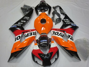 Online 2006-2007 Honda CBR1000RR Motorcycle Fairings - Orange White Red Glossy Black Repsol Canada