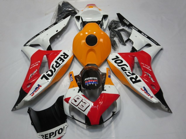 2006-2007 Honda CBR1000RR Motorcycle Fairings - Orange White Red Glossy Black Repsol 93 Canada