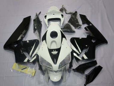 Online 2005-2006 Honda CBR600RR Motorcycle Fairings - White Glossy Black Canada