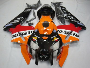Online 2005-2006 Honda CBR600RR Motorcycle Fairings - Orange Red White Black Bottom Repsol Canada