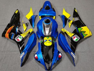 Online 2007-2008 Honda CBR600RR Motorcycle Fairings - Blue Yellow Glossy Black Shark Canada