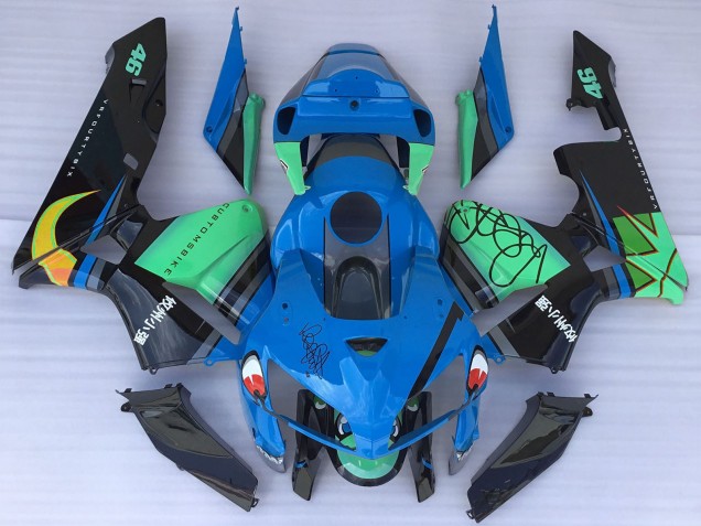 2005-2006 Honda CBR600RR Motorcycle Fairings - Blue Green Black Shark Canada