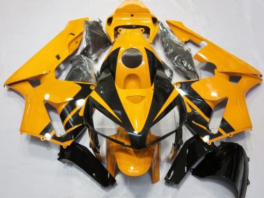 Online 2005-2006 Honda CBR600RR Motorcycle Fairings - Bright Orange Glossy Black Design Canada