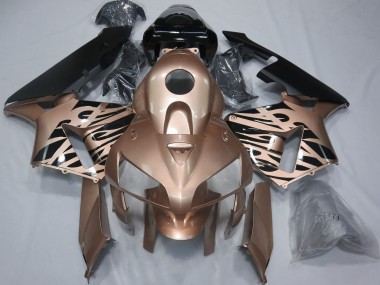 Online 2005-2006 Honda CBR600RR Motorcycle Fairings - Glossy Black Bronze Flame Canada