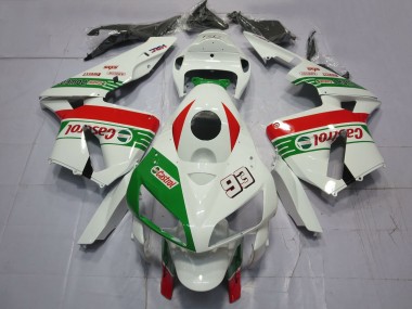 Online 2005-2006 Honda CBR600RR Motorcycle Fairings - White Green Red Castrol 93 Canada