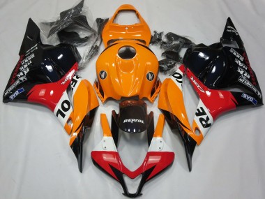 Online 2009-2012 Honda CBR600RR Motorcycle Fairing - Orange White Red Glossy Black Repsol Canada