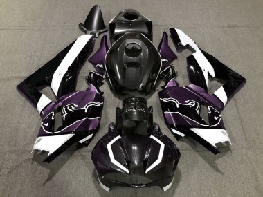 Online 2013-2023 Honda CBR600RR Motorcycle Fairings - Black Carbon Fiber White Purple Bull Canada