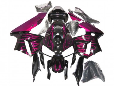 Online 2005-2006 Honda CBR600RR Motorcycle Fairings - Glossy Black Pink Flame Canada