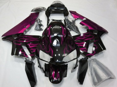 Online 2003-2004 Honda CBR600RR Motorcycle Fairing - Glossy Black Purple Flame Canada