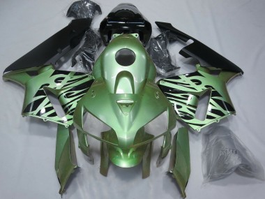 Online 2005-2006 Honda CBR600RR Motorcycle Fairings - Light Green Black Flame Canada