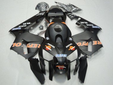 Online 2003-2004 Honda CBR600RR Motorcycle Fairings - Matte Black Orange Repsol Canada