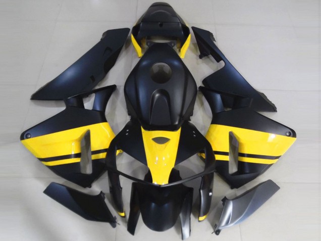 2005-2006 Honda CBR600RR Motorcycle Fairings - Matte Black Glossy Yellow Canada