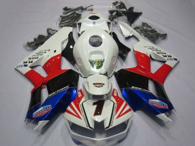 Online 2013-2023 Honda CBR600RR Motorcycle Fairings - White Red Blue Black Number 1 Canada
