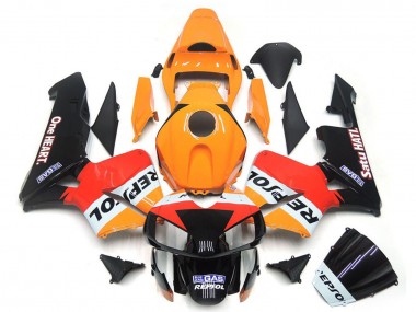 Online 2003-2004 Honda CBR600RR Motorcycle Fairings - Orange White Red Glossy Black One Heart Repsol Canada