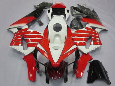 Online 2005-2006 Honda CBR600RR Motorcycle Fairings - White Red Black Large Stripe Canada