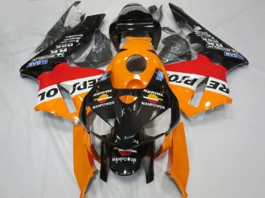 Online 2005-2006 Honda CBR600RR Motorcycle Fairings - Orange White Red Glossy Black Repsol Man Power Canada