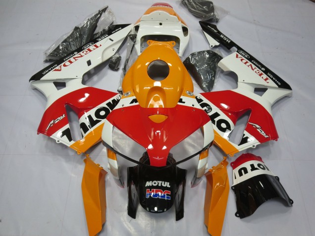 2005-2006 Honda CBR600RR Motorcycle Fairings - White Repsol Canada