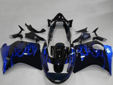 Online 1996-2007 Honda CBR1100XX Blackbird Motorcycle Fairings - Glossy Black Blue Flame Canada