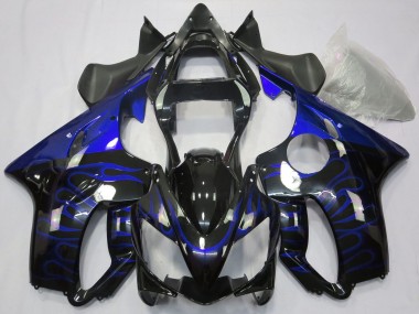 Online 2001-2003 Honda CBR600 F4i Motorcycle Fairings - Glossy Black Blue Flame Canada