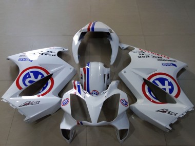 Online 2002-2013 Honda VFR 800 Motorcycle Fairings - White Blue Red Custom R Canada