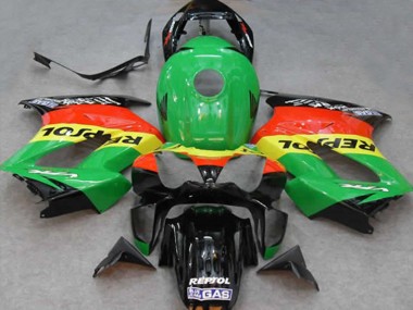 Online 2002-2013 Honda VFR 800 Motorcycle Fairings - Green Yellow Red Black Repsol Canada