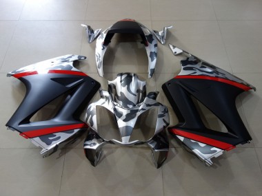 Online 2002-2013 Honda VFR 800 Motorcycle Fairings - Grey Camouflage Red Matte Black Canada