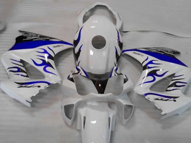 Online 2002-2013 Honda VFR 800 Motorcycle Fairings - White Blue Flame Canada