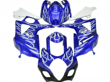 Online 2007-2008 Suzuki GSXR 1000 Motorcycle Fairings - Blue White Flame Canada
