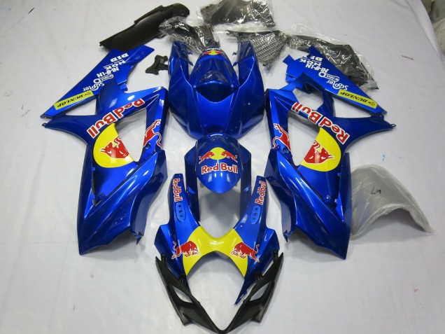 2007-2008 Suzuki GSXR 1000 Motorcycle Fairings - Blue Yellow Red Bull Canada