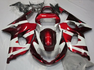 Online 2000-2002 Suzuki GSXR 1000 Motorcycle Fairings - White Red Canada