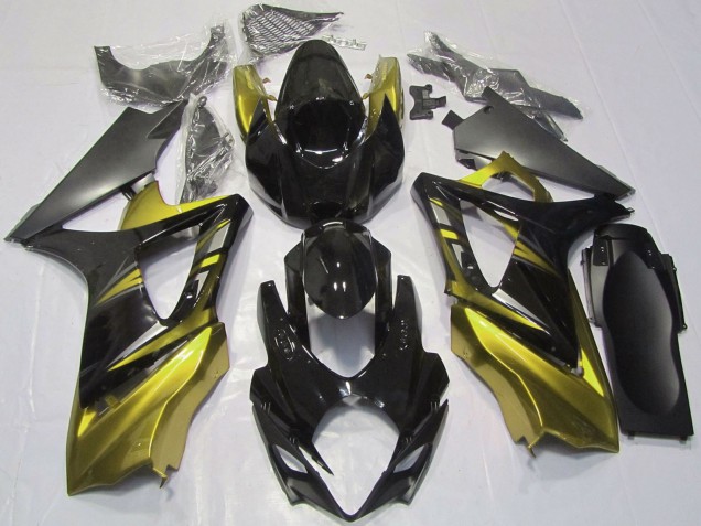 2007-2008 Suzuki GSXR 1000 Motorcycle Fairings - Glossy Black Yellow Canada