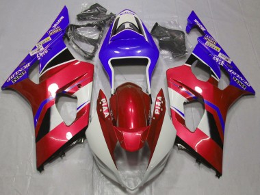 Online 2003-2004 Suzuki GSXR 1000 Motorcycle Fairings - Candy Red White Blue Canada