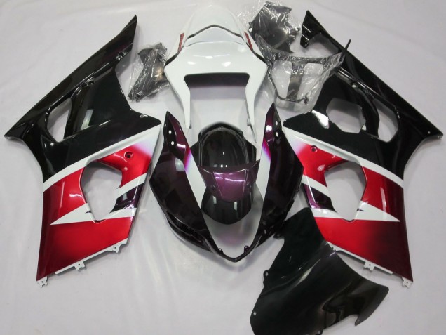 2003-2004 Suzuki GSXR 1000 Motorcycle Fairings - Red White Glossy Black Canada