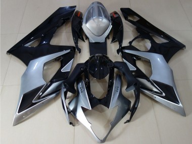 Online 2005-2006 Suzuki GSXR 1000 Motorcycle Fairings - Glossy Black Silver Canada