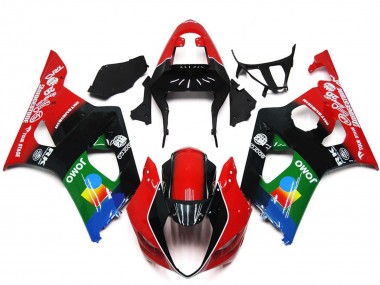 Online 2003-2004 Suzuki GSXR 1000 Motorcycle Fairings - Red Black Green JOMO Canada