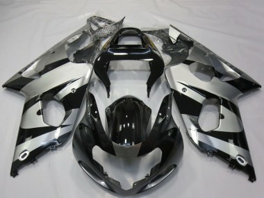 Online 2000-2002 Suzuki GSXR 1000 Motorcycle Fairings - Silver Glossy Black Canada