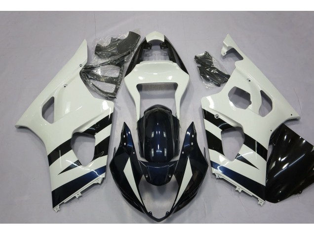 2003-2004 Suzuki GSXR 1000 Motorcycle Fairings - White Glossy Black Canada